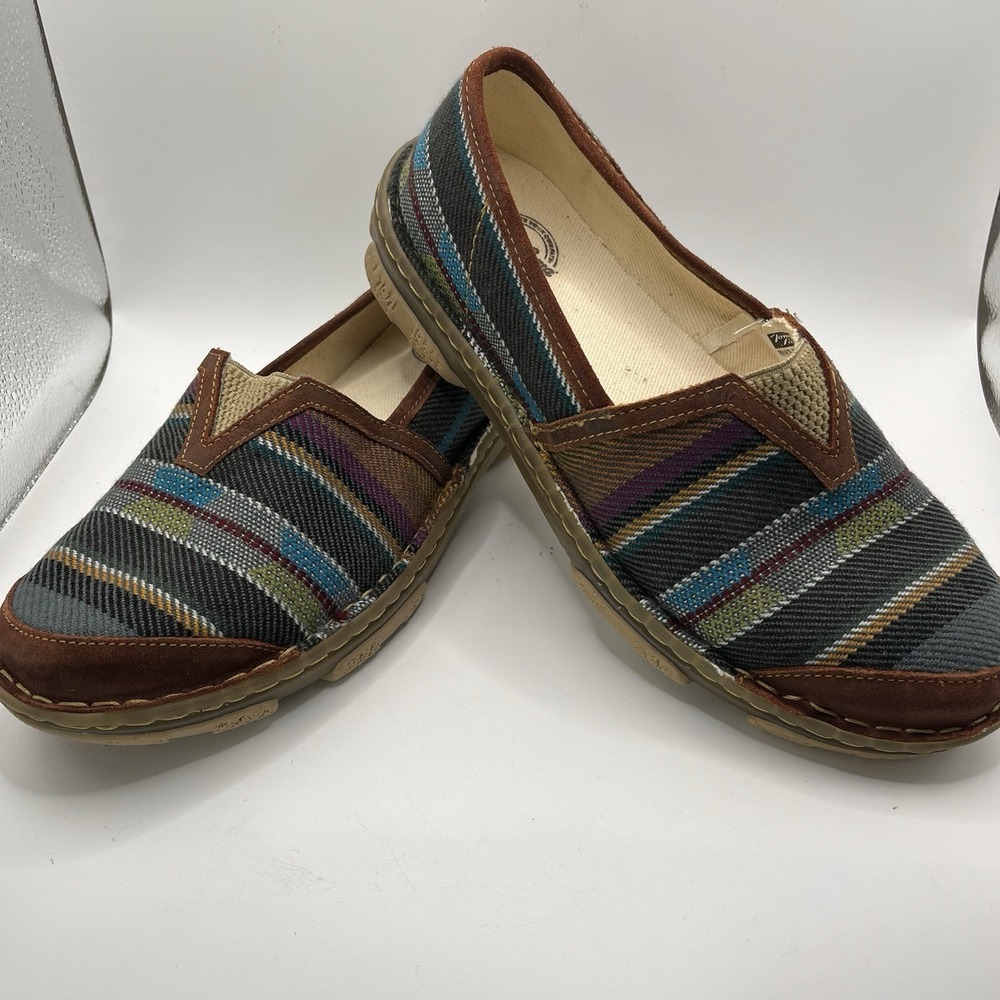 Tony Lama Women's 7.5 Casual Shoe Renata Black Serape Striped Suede Accents